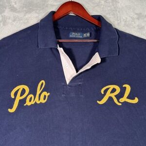 Polo Ralph Lauren‎ Polo Shirt Mens 4XLT 4XL Tall Navy Blue Rugby Big Tall RL 67